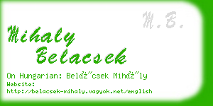 mihaly belacsek business card